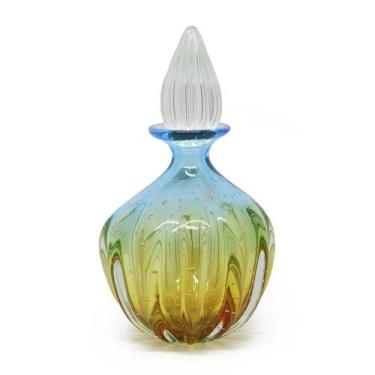 Imagem de Garrafa Murano Grande Degradê Âmbar C/ Azul - São Marcos - São Marcos 