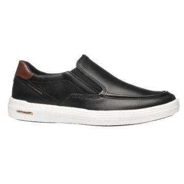 Imagem de Tênis M. Slip On Couro Sola NitroP Calce Fácil Pegada 112001, Preto, P