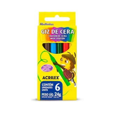 Imagem de Giz de Cera Acrilex Multicolorido 6 unidades