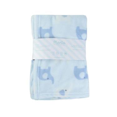 Imagem de Cobertor Bebê Masculino TipTop Microfibra Elefante 75x1,00