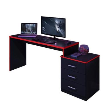 Imagem de Mesa Gamer Escrivaninha Para Computador DRX5000 E 3 Gavetas - - Lumier