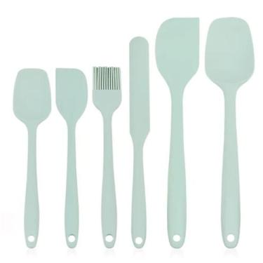 Imagem de conjunto de colher e espatulas para cozinha de silicone antiaderente e