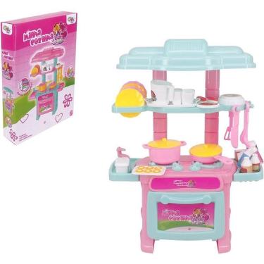 Imagem de Cozinha Infantil Glam Girl com Acessórios Fogão e Forno com Portinha Panelas Pratos Wellmix