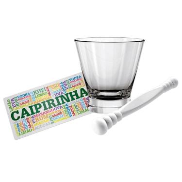 Imagem de Kit Caipirinha VDR0632SB com Praticidade em Vidro Estampa Sabores para Casa Branco Euro Home