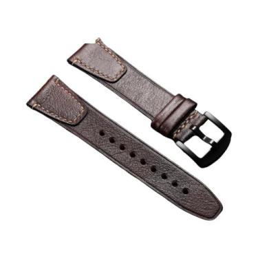 Imagem de Pulseira De Relógio Unissex De Couro Vintage 18mm 20mm 22mm Com Libera