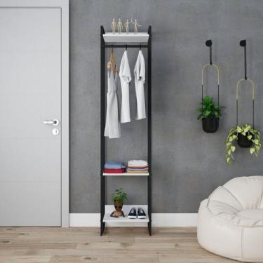 Imagem de Estante Closet Arara Industrial 3 Prateleiras 187x45cm Dynamica Branco