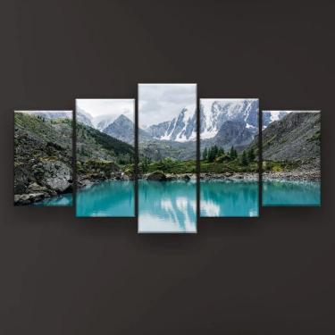 Imagem de Quadro Decorativo Montanhas E Lago 129x61 Sala Quarto