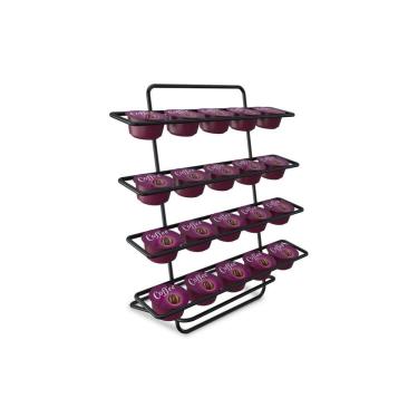 Imagem de Organizador Suporte Porta 20 Cápsulas 3 Corações Black Preto Fosco - 1455 Stolf