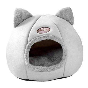 Imagem de CUTICATE Cama de gato para animais de estimação, gaiola de ninho de gato lavável em máquina para gatos internos ou cães pequenos, filhotes, gatinhos, coelho, antiderrapante e resistente à água - M 33 cm