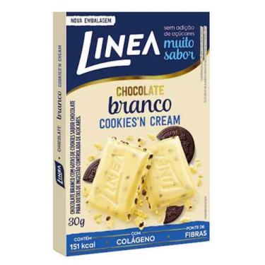 Imagem de Chocolate Branco Cookies N Cream Zero Açúcar 30G - Linea