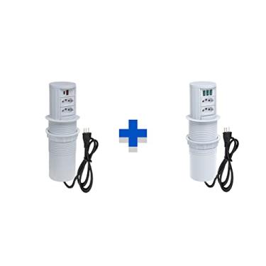 Imagem de Kit Torres Tomadas Totem Automático 2 Tom 20A 2 e 3USB 5.2A COR:BRANCO