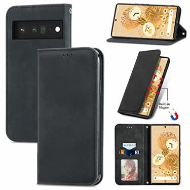 Imagem de YUNCHAO Caixa de telefone Para o Google Pixel 6 Skin Retro Feel Business Magnetic Horizontal Flip Leather Case com titular e slots de cartão e carteira e moldura fotográfica capa para celular