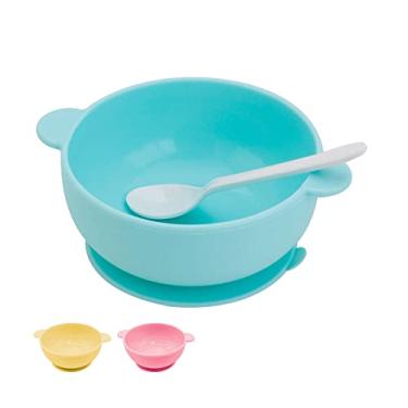 Imagem de Prato Tigela Infantil Em Silicone Fixação Na Mesa Livre Bpa Cor Verde