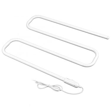 Imagem de Toalete de parede banheiro toalha de aquecimento elétrico toalha de banho rack de secagem temperatura constante, branco