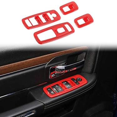 Imagem de Voodonala Interruptor de elevação de janela para Dodge Charger Durango 2011-2019, para RAM 2010-2017, vermelho ABS