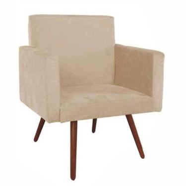 Imagem de Poltrona Para Sala Nina Pés Palito Suede Bege