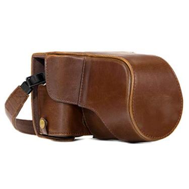 Imagem de MegaGear MG982 Capa e alça de couro para câmera Ever Ready para Fujifilm X-T30, X-T20, X-T10 (lentes 16-50 mm/18-55 mm) - Marrom escuro