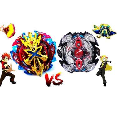 Kit 8 Beyblade Burst Valt Shu Ken Zac Lui + 11 Lançador + 3 Grip