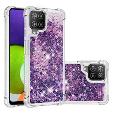 Imagem de Capa de celular Glitter Case para Samsung Galaxy A22 4G. Caso para mulheres meninas feminino sparkle líquido luxo flutuante moto rápido transparente macio Tpu. Capa de celular