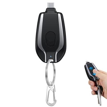Imagem de carregador portátil chaveiro, Carregador de chaveiro portátil 1500mAh com Type-C, Bateria de banco de energia de carregamento rápido ultracompacta compatível tipo C Baodan