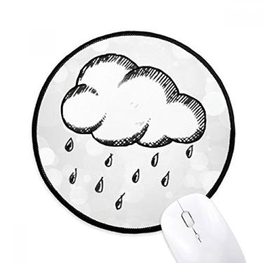 Imagem de DIYthinker Mouse Pad Padrão Pintado à Mão Chuvoso Desktop Escritório Tapete Redondo para Computador
