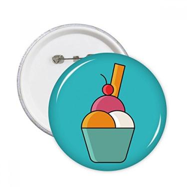 Imagem de Broche redondo de sorvete de chocolate crocante doce, emblema, acessório, decoração, 5 peças