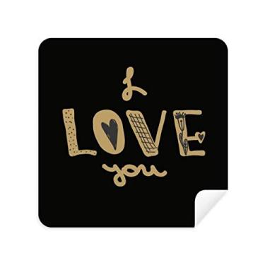 Imagem de DIYthinker Pano de limpeza de tela I Love You Gold Quote Handwriter, tecido de camurça, 2 peças