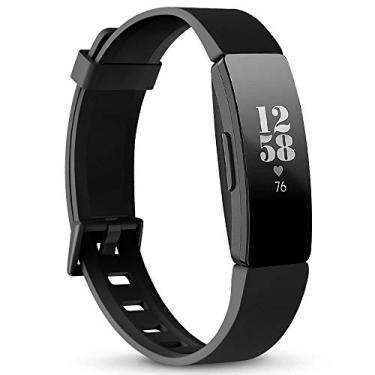 Imagem de Pulseiras de TPU macias AK compatíveis com Fitbit Inspire HR/Fitbit Inspire/Fitbit Ace 2 bandas, pulseiras esportivas à prova d'água para Fitbit Inspire HR Fitness Tracker, Preto, Small