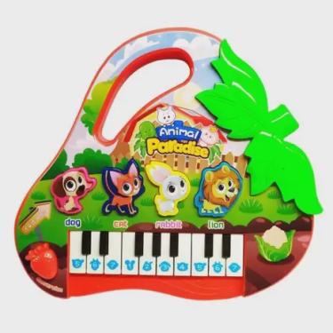 Piano Eletrônico Teclado Infantil Com Microfone Suporte Verde - Ri
