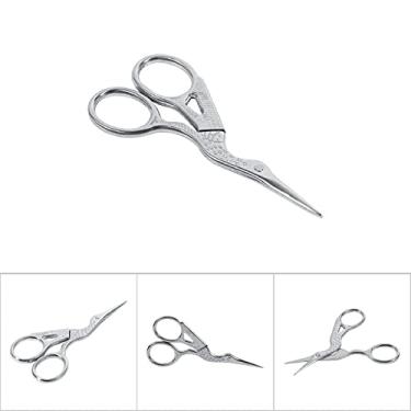 Imagem de Ferramentas de Costura para Bordados Em Aço Inoxidável 1 Peça Tesoura Em Forma de Guindaste Tesoura Ponto Cruz Ouro (Prata)