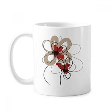 Imagem de Caneca de decoração de pintura de plantas de flores, cerâmica, café, porcelana, louças