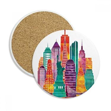 Imagem de USA America Beautiful Castle Architecture Porta-copos Caneca de proteção de mesa Pedra absorvente