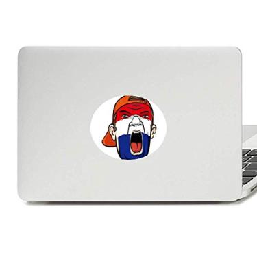 Imagem de Bandeira dos Países Baixos Maquiagem Facial Cabeça Gritando Vinil Emblema Adesivo Laptop Notebook Decalque