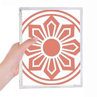 Imagem de Caderno chinês chinês com estampa de flor vermelha tradicional com folhas soltas diário recarregável