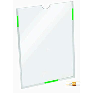 Imagem de Kit 10 Suporte Display Acrílico Parede Para folha tamanho A4 Com fita Adesiva 3M