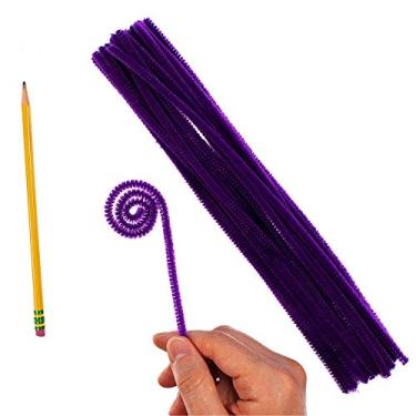 Imagem de Craft County Pacote com 100 peças coloridas de limpador de cachimbos – cores vibrantes – artes e artesanato – decorações de artesanato – projetos escolares criativos – atividades e festas infantis – hastes de chenille