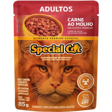Imagem de Ração Úmida Special Cat Sachê Carne para Gatos Adultos - 85 g