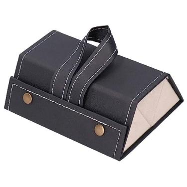 Imagem de Porta Óculos Estojo Portátil Organizador Viagem Necessaire Dobrável Divisórias (6 Divisórias, Preto)