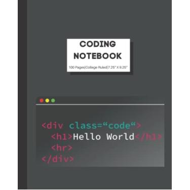 Imagem de Coding Notebook with Code Theme| Programmer Notebook| Coding Notebook Developer Gift| Coding Projects: Use to Code in C, C++, HTML, Java, Python and any other Programming Languages.