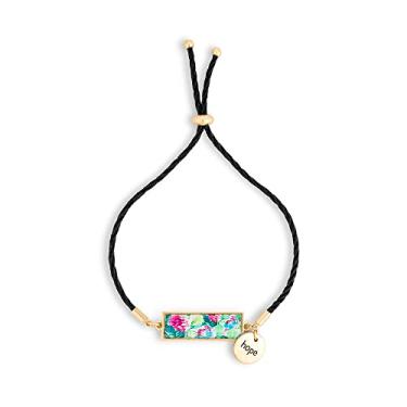 Imagem de DEMDACO + ArtLifting Pulseira ajustável floral com hortênsia Ajisai Hope, 5 Inch, Seda Vidro Metal Papel Pedra Zircônia cúbica, Zircônia cúbica