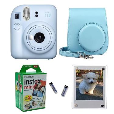 Imagem de Fujifilm Câmera instantânea Instax Mini 12 + capa protetora com design profissional e molduras magnéticas lucites, 20 folhas (azul pastel)