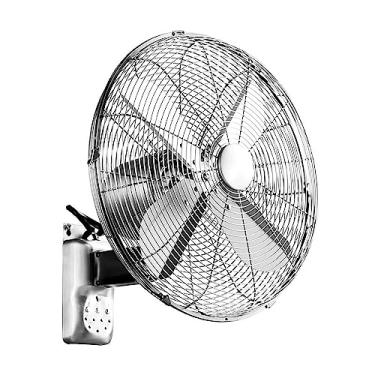 Imagem de Ventilador de parede de metal retrô para casa, comercial, restaurante, ventiladores oscilantes, temporizador de 3 velocidades, refrigerador de ar elétrico para uso em escritórios, quartos, estufas e garagens, prata, 45 cm