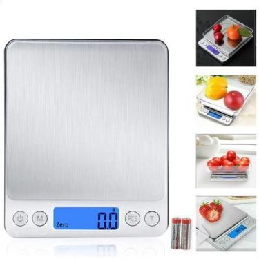 Imagem de Balança Digital Cozinha Inox 2Kg Precisão Dieta Fitness Nf - Samalar