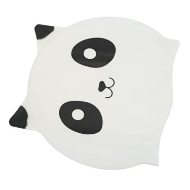 Imagem de Boné de Natação para Crianças de Silicone (Panda Branco)