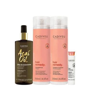 Imagem de Kit Cadiveu Essentials Hair Remedy Shampoo Condicionador Ampola E Açaí