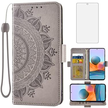 Imagem de Asuwish Capa carteira compatível com Xiaomi Redmi Note 10 Pro, protetor de tela de vidro temperado, suporte para cartão de crédito, alça de pulso, suporte para celular Redme Note10 10Pro Max