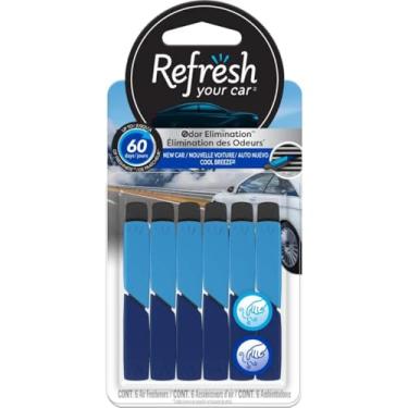 Imagem de Refresh Your Car Odor Eliminating Auto Vent Stick Car and Home Aromatizador de ar para carro novo/brisa fresca, 6 varetas