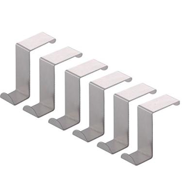 Imagem de Home-organizer Tech gancho removível de aço inoxidável reversível sobre o gancho da porta, gancho de cubo removível, acabamento escovado, Prata