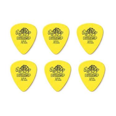 Imagem de KIT 6 Palheta Dunlop Tortex 0,73 mm guitarra 418R AMARELA