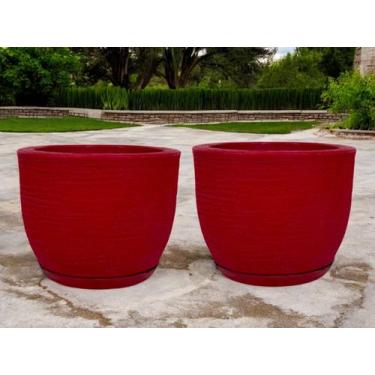 Imagem de Kit de 2 vasos cone para planta decorativo grafiato de luxo em polieti